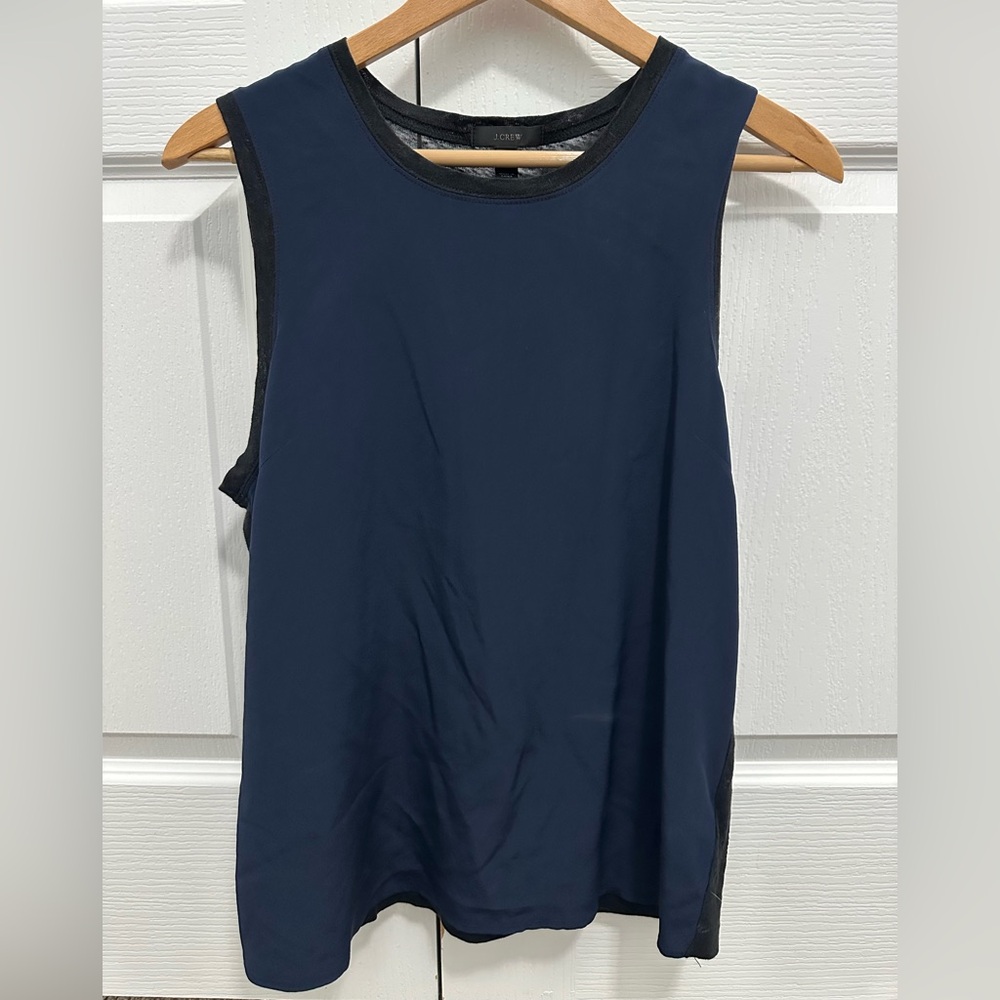 J. Crew Navy Sleeveless Crewneck Tank
